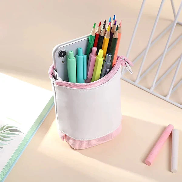 Pop-Up Stifteetui mit abklappbarer Manschette, Corduroy-Optik – Produktbild 2