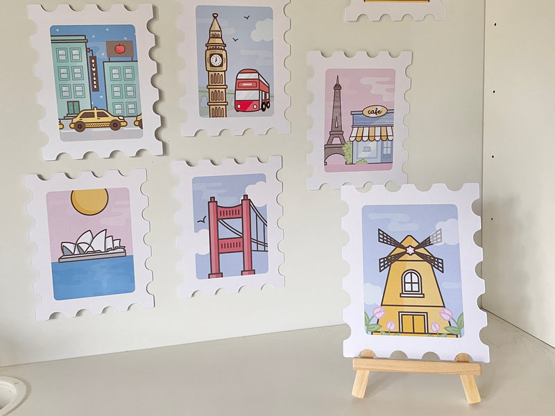 Around-the-World Stempel-Deskprints, 9 Motive – Produktbild 1
