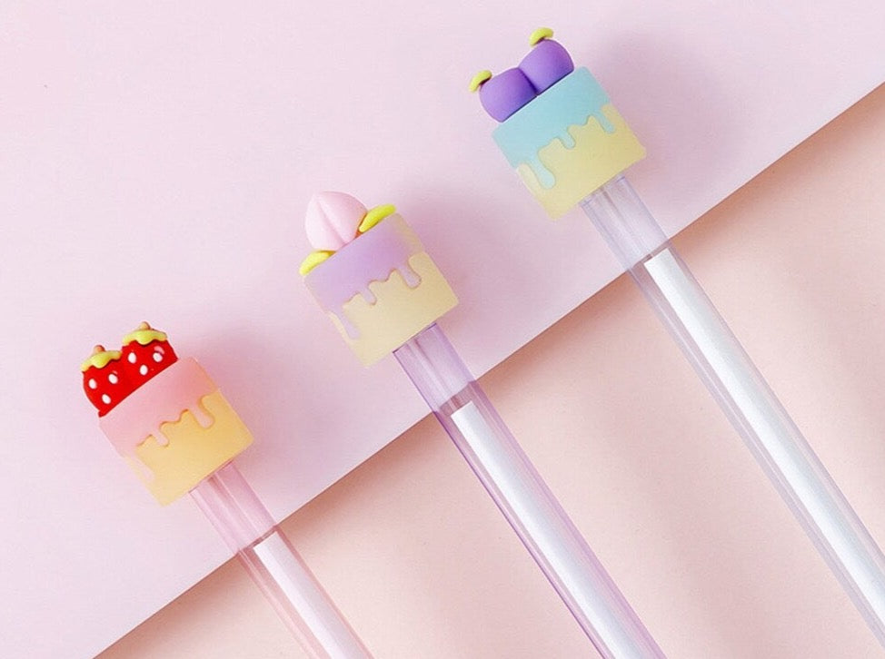 Fruit Cake Kugelschreiber mit Mini-Kuchen-Topper – Produktbild 1