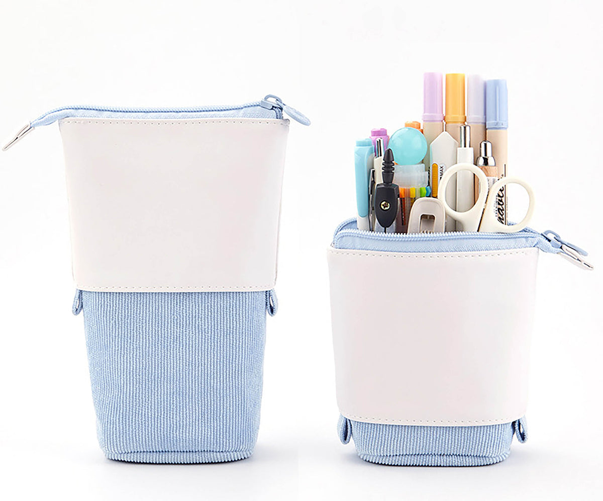 Pop-Up Stifteetui mit abklappbarer Manschette, Corduroy-Optik – Produktbild 6
