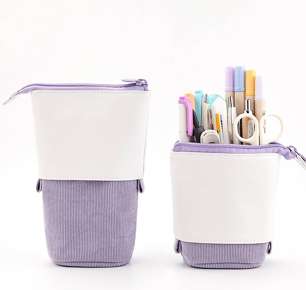 Pop-Up Stifteetui mit abklappbarer Manschette, Corduroy-Optik – Produktbild 7