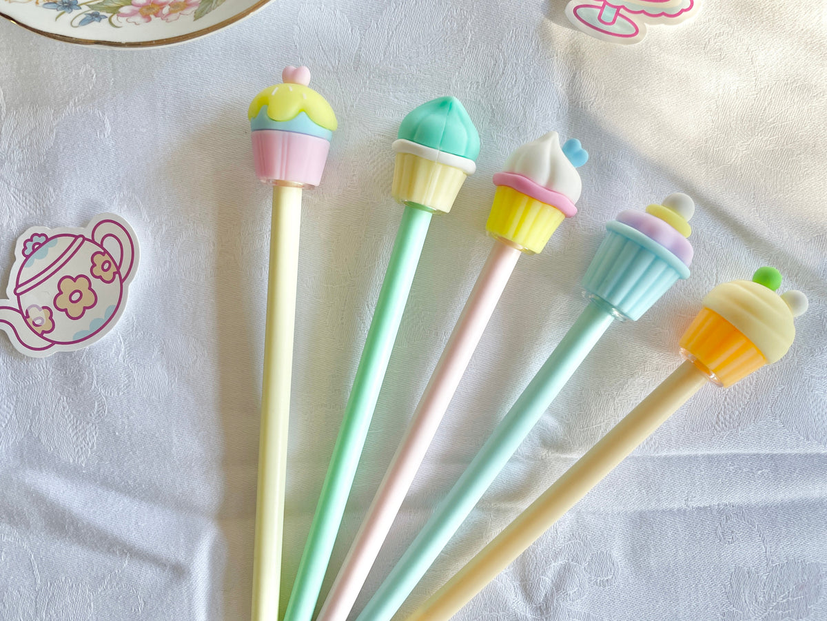 Cupcake Kugelschreiber mit Deckel in Cupcake-Form – Produktbild 1