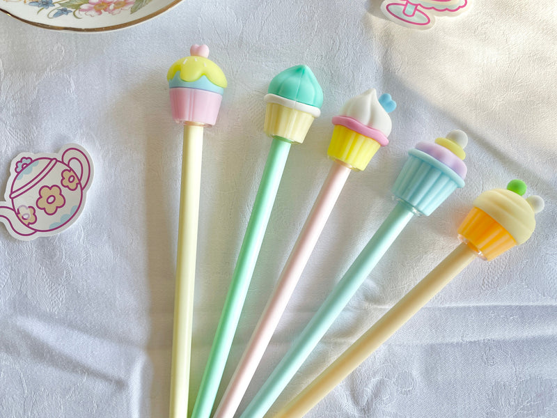 Cupcake Kugelschreiber mit Deckel in Cupcake-Form – Produktbild 1